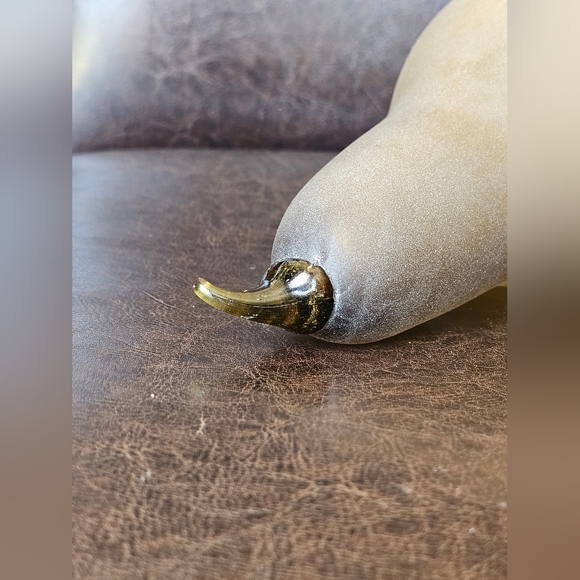 Blenko Glass Pears Frosted Golden Amber 8.5” Fruit Figurines Handblown - Picture 7 of 9